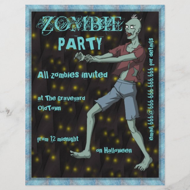 Zombie-Party-Vorlage für (Vorderseite)