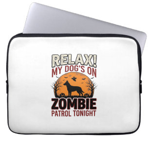 Zombie-Patrouillen-Hund Halloween Vintage-Stich De Laptopschutzhülle