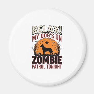 Zombie-Patrouillen-Hund Halloween Vintage-Stich De Magnet