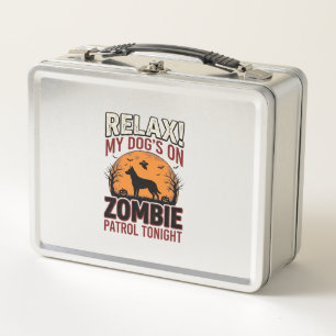 Zombie-Patrouillen-Hund Halloween Vintage-Stich De Metall Brotdose