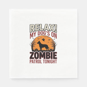 Zombie-Patrouillen-Hund Halloween Vintage-Stich De Serviette