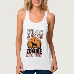 Zombie-Patrouillen-Hund Halloween Vintage-Stich De Tank Top
