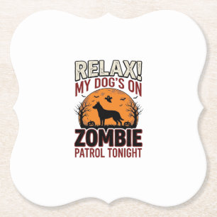 Zombie-Patrouillen-Hund Halloween Vintage-Stich De Untersetzer