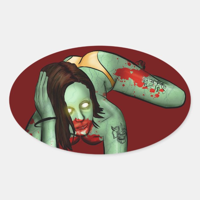 Zombie Pin-Up Aufkleber (Vorderseite)
