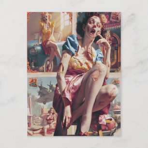 Zombie Pin-Up I Postkarte