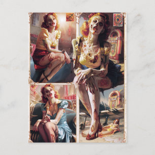 Zombie Pin-Up II Postkarte
