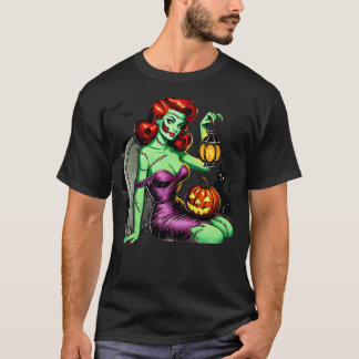 Zombie Pin-up Mädchen Halloween T-Shirt