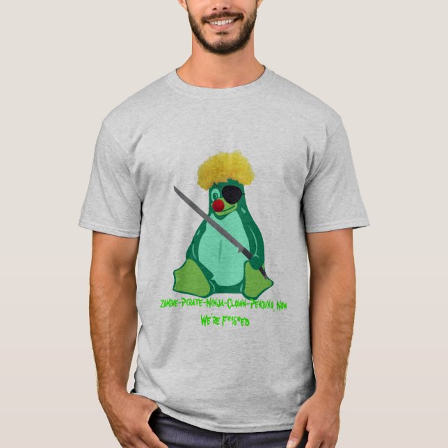 Zombie-Pirat-Ninja-Clown-Pinguin, Zombie-Pirat… T-Shirt (Vorderseite)
