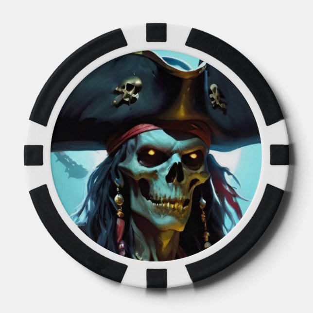 Zombie Pirate Poker Chip (Vorderseite)