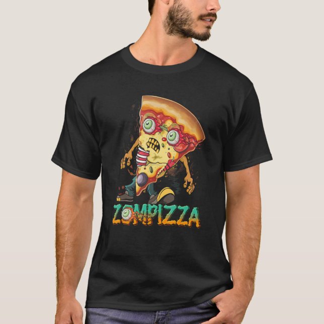 Zombie Pizza Zompizza Funny Halloween Zombie Food T-Shirt (Vorderseite)