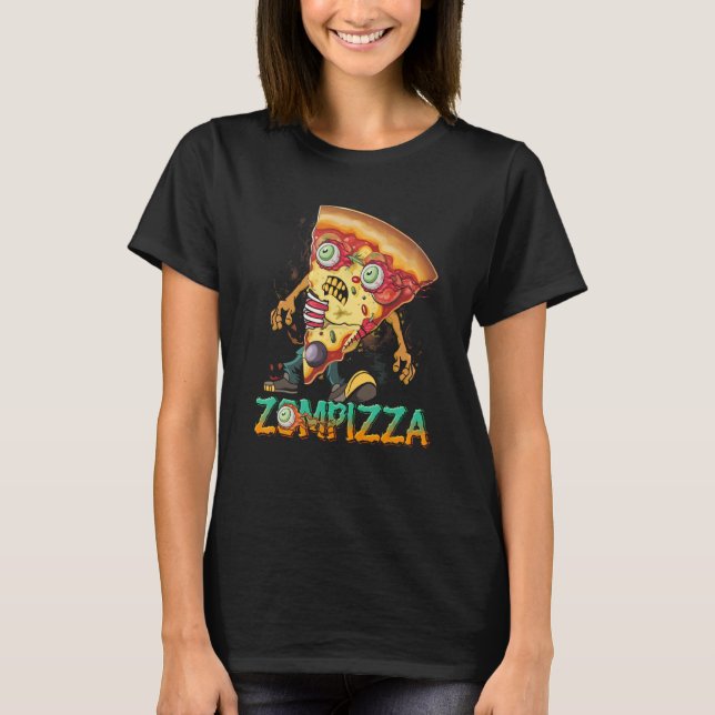 Zombie Pizza Zompizza Funny Halloween Zombie Food T-Shirt (Vorderseite)