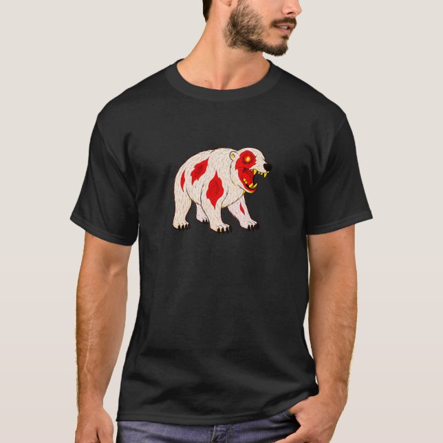 Zombie Polar Bear Animal - Undead Scare Boo Spook T-Shirt (Vorderseite)
