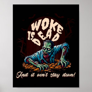 Zombie Politischer Humor Geweckt ist tödliches Hal Poster