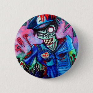 Zombie-Polizist Button