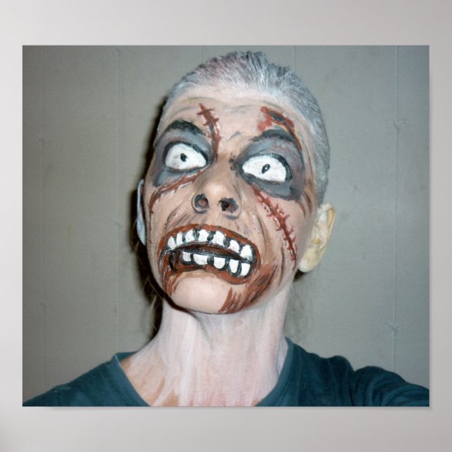 Zombie-Poster-Zombie-Gesichtsmalerei Poster (Vorne)
