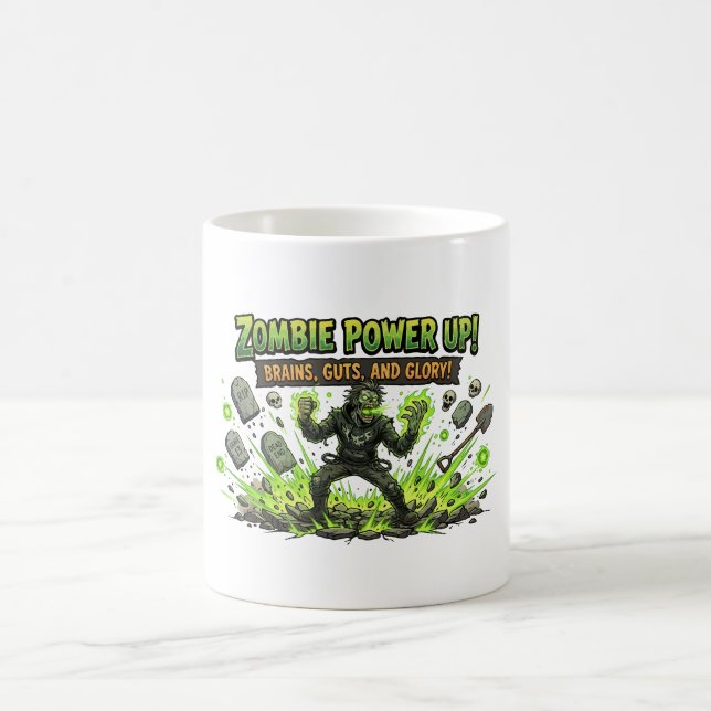Zombie Power Up Gamer Grafik Kaffeetasse (Mittel)