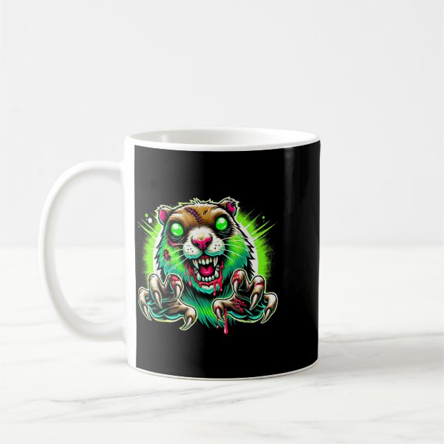 Zombie-Präriehund-Halloween-Horror Kaffeetasse (Links)