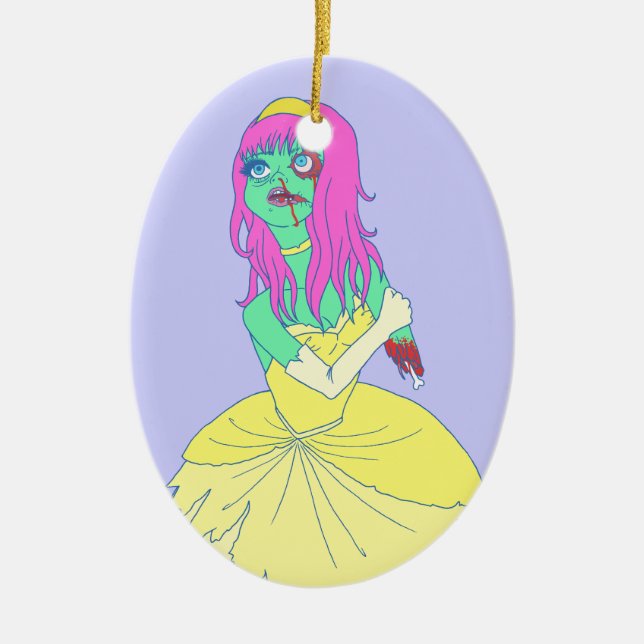 Zombie-Prinzessin Keramik Ornament (Vorne)