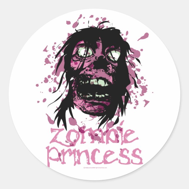 Zombie-Prinzessin Runder Aufkleber (Vorderseite)