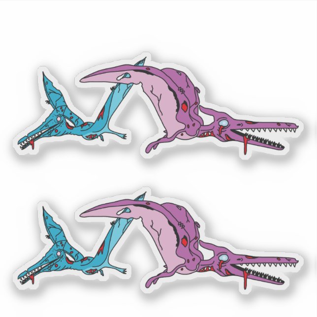 Zombie Pterodactyls Aufkleber (Vorderseite)
