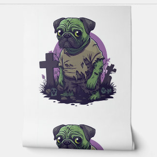 Zombie Pug � Undead Funny Halloween Dog Tapete
