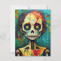 Zombie-Puppe mit gelben Augen