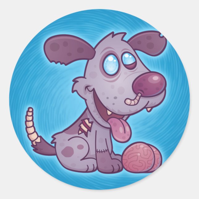 Zombie Puppy Runder Aufkleber (Vorderseite)