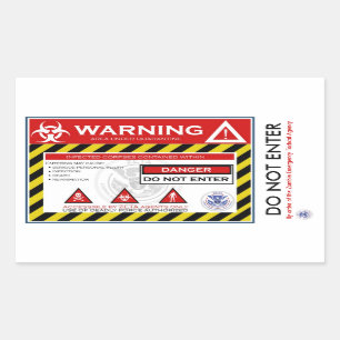 Zombie-Quarantäne-Aufkleber Rechteckiger Aufkleber