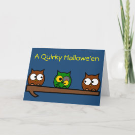Zombie Quirky Owls Karte