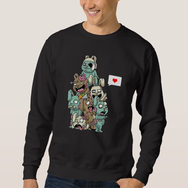 Zombie Rabbit Beängstigend Halloween Bunny Sweatshirt (Vorderseite)