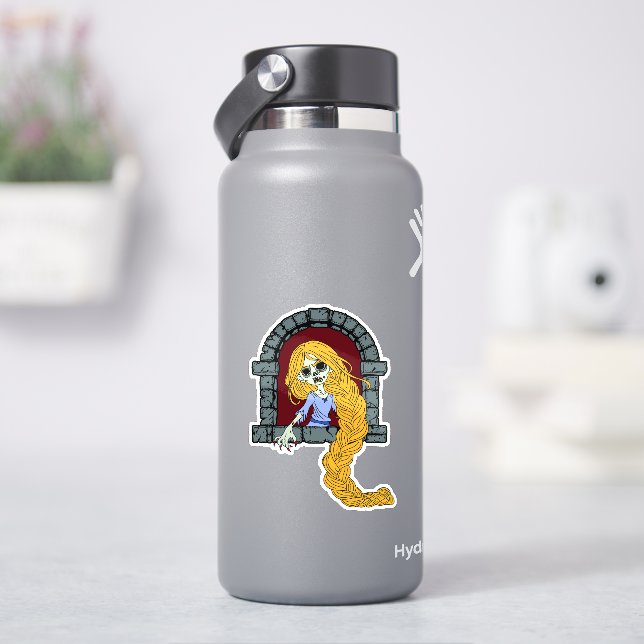 Zombie Rapunzel Aufkleber (HydroFlask)