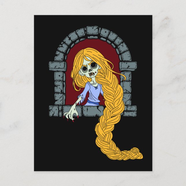 Zombie Rapunzel Postkarte (Vorderseite)