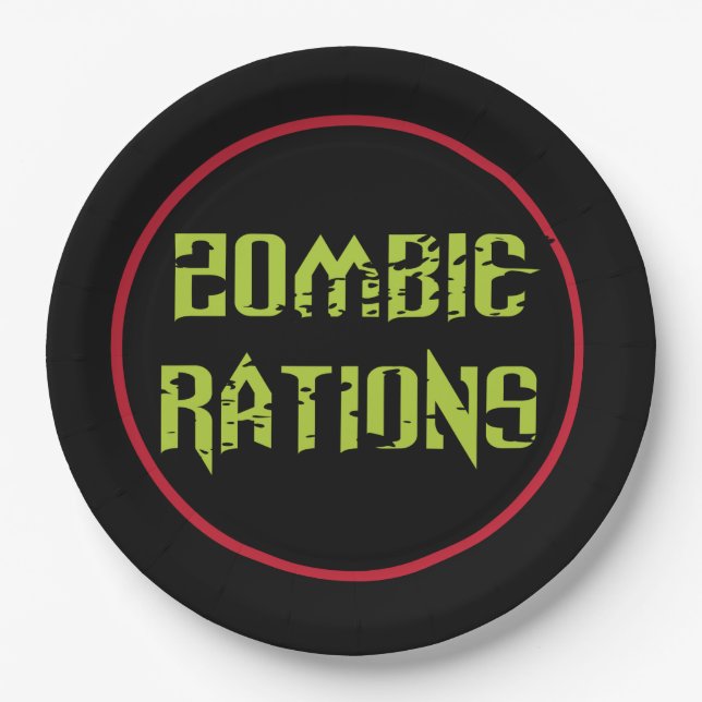 Zombie-Rationen Pappteller (Vorderseite)
