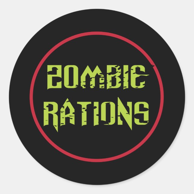Zombie-Rationen Runder Aufkleber (Vorderseite)