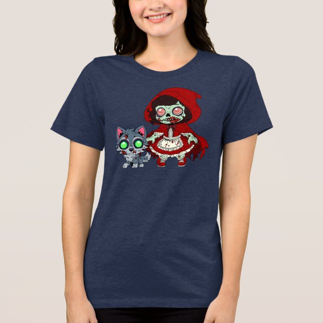Zombie Red Riding Hood Tri-Blend Shirt (Vorderseite)