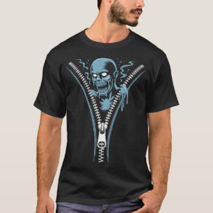 Zombie-Reißverschluss-Illusion Untote Kreatur Graf T-Shirt