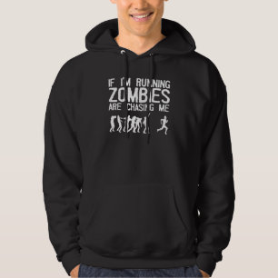 Zombie Rennen für Männer Halloween Funny Runni Fra Hoodie