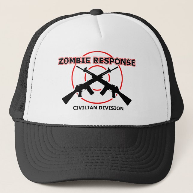 Zombie Response Funny Hat Cap Spaß Truckerkappe (Vorderseite)