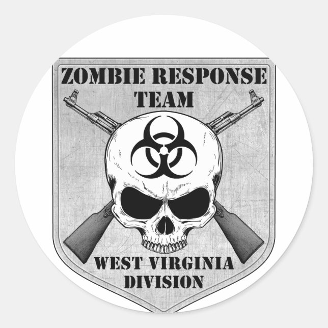 Zombie Response Team: Abteilung West Virginia Runder Aufkleber (Vorderseite)