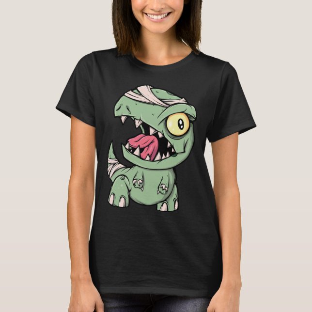 Zombie Rex Dinosaurier für Jungen Mama Halloween T-Shirt (Vorderseite)