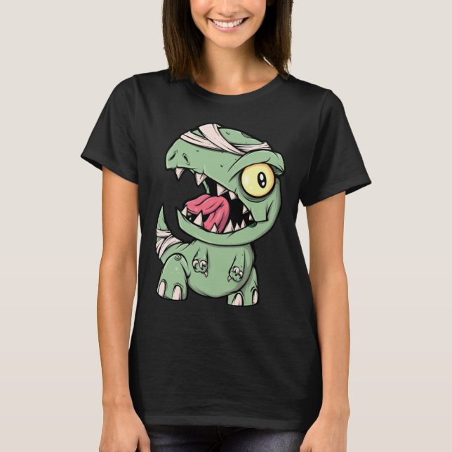 Zombie Rex Dinosaurier Für Jungen Mumie Halloween T-Shirt (Vorderseite)