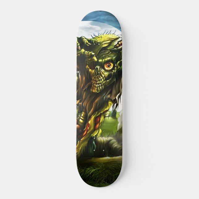 Zombie Rising Full Moon Friedhof Skateboard (Vorderseite)