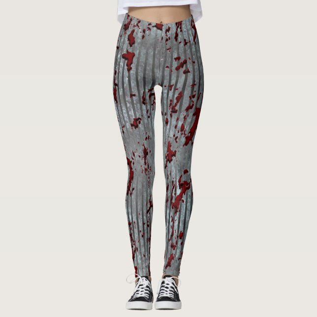 Zombie Rot Streifen Leggings (Vorderseite)