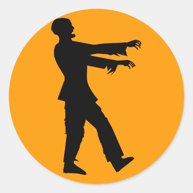 Zombie Runder Aufkleber (Vorderseite)