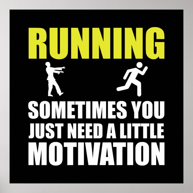 Zombie Running Motivation Poster (Vorne)