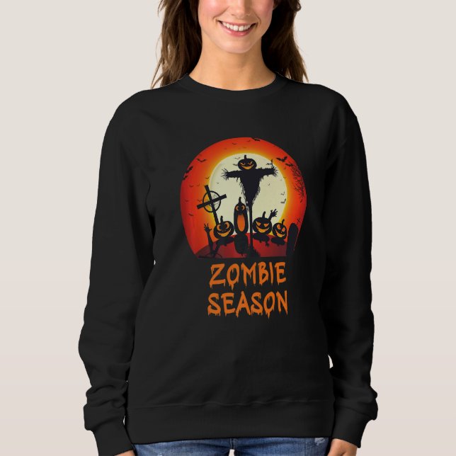 Zombie-Saison Mondscheint Gruseliger Friedhof  Kin Sweatshirt (Vorderseite)