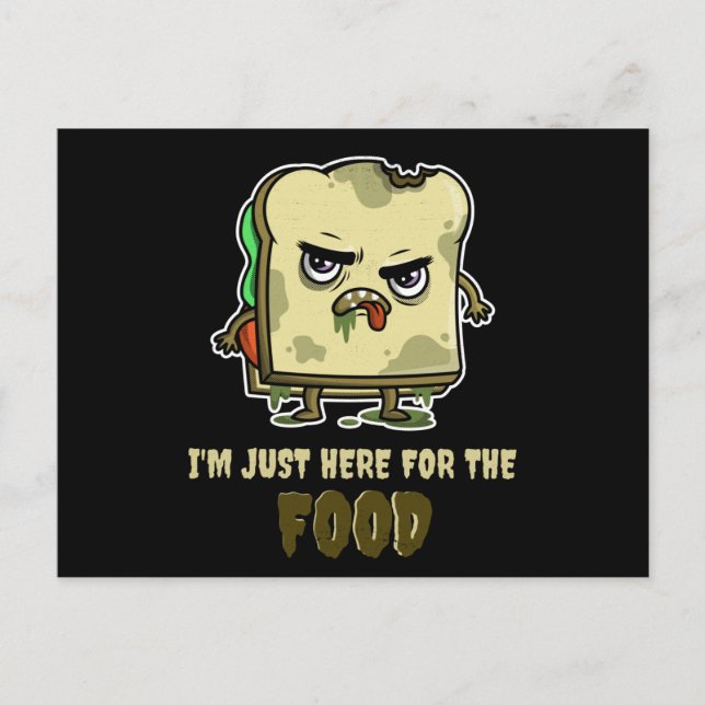 Zombie Sandwich Toast Funny Halloween Kawaii Postkarte (Vorderseite)