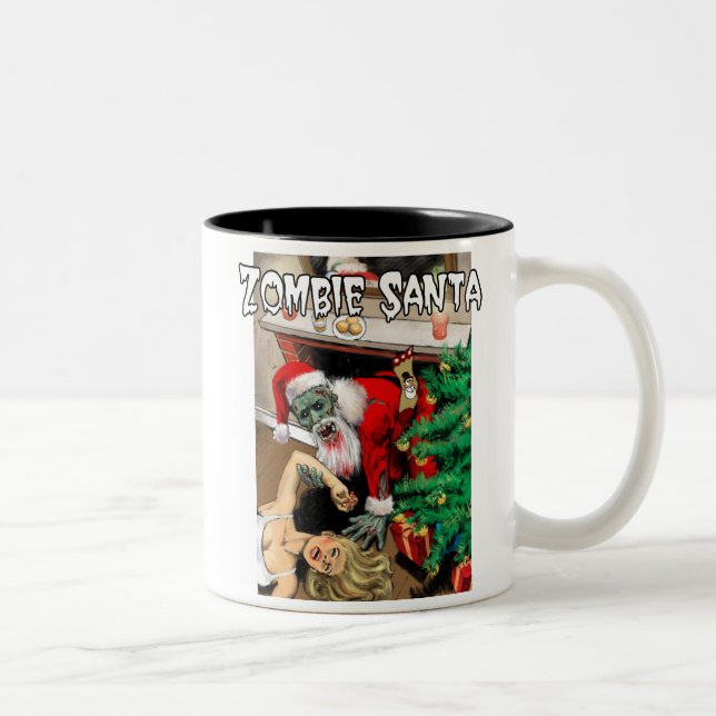 Zombie-Sankt-Tasse Zweifarbige Tasse (Rechts)