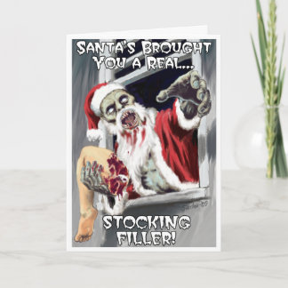 Zombie-Sankt-Weihnachtskarte Feiertagskarte