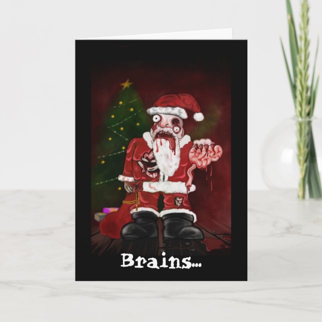 Zombie Santa Card Feiertagskarte (Vorderseite)